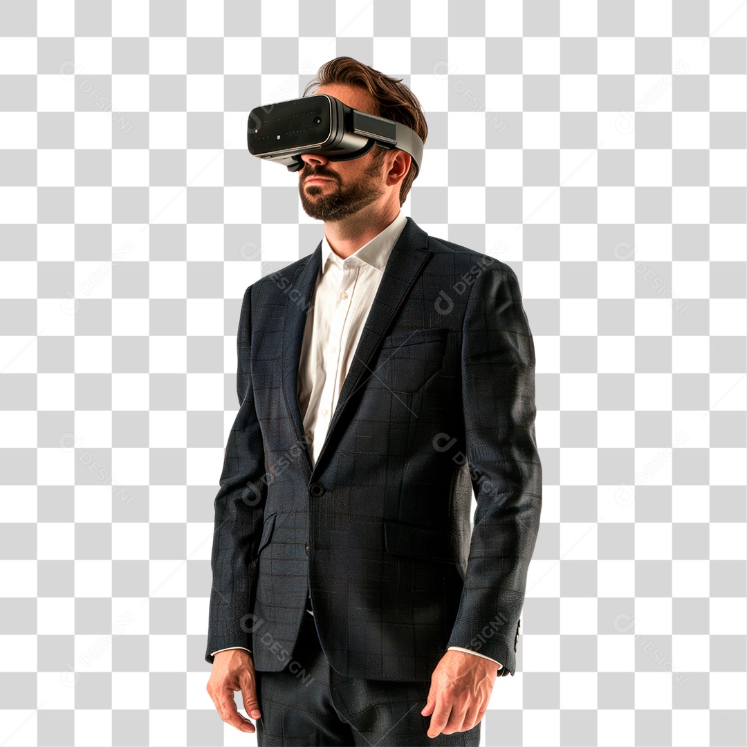 Homem com Óculos Vr PNG Transparente