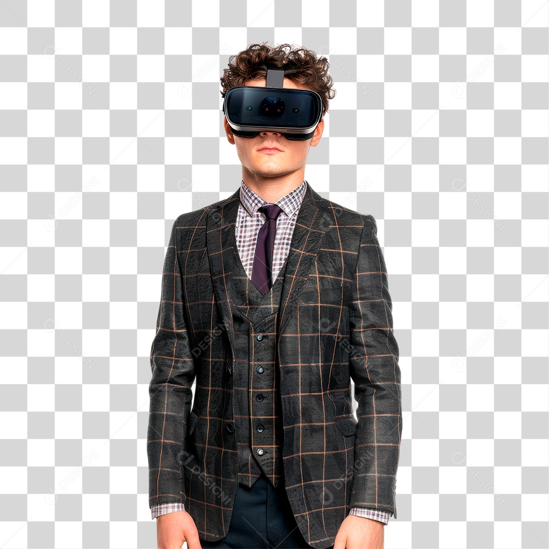 Homem com Óculos Vr PNG Transparente