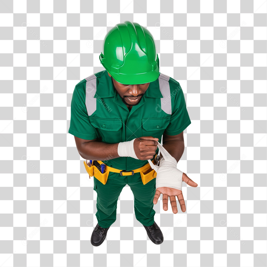 Homem com Epis para Prevenção de Acidente no Trabalho Abril Verde PNG Transparente