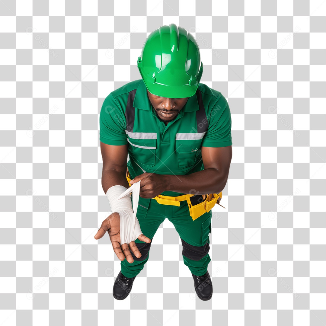 Homem com Epis para Prevenção de Acidente no Trabalho Abril Verde PNG Transparente