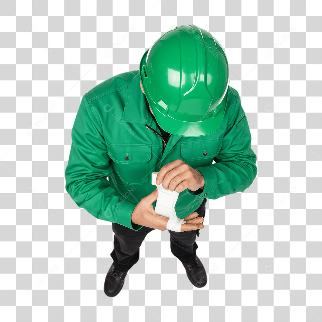 Homem com Epis para Prevenção de Acidente no Trabalho Abril Verde PNG Transparente