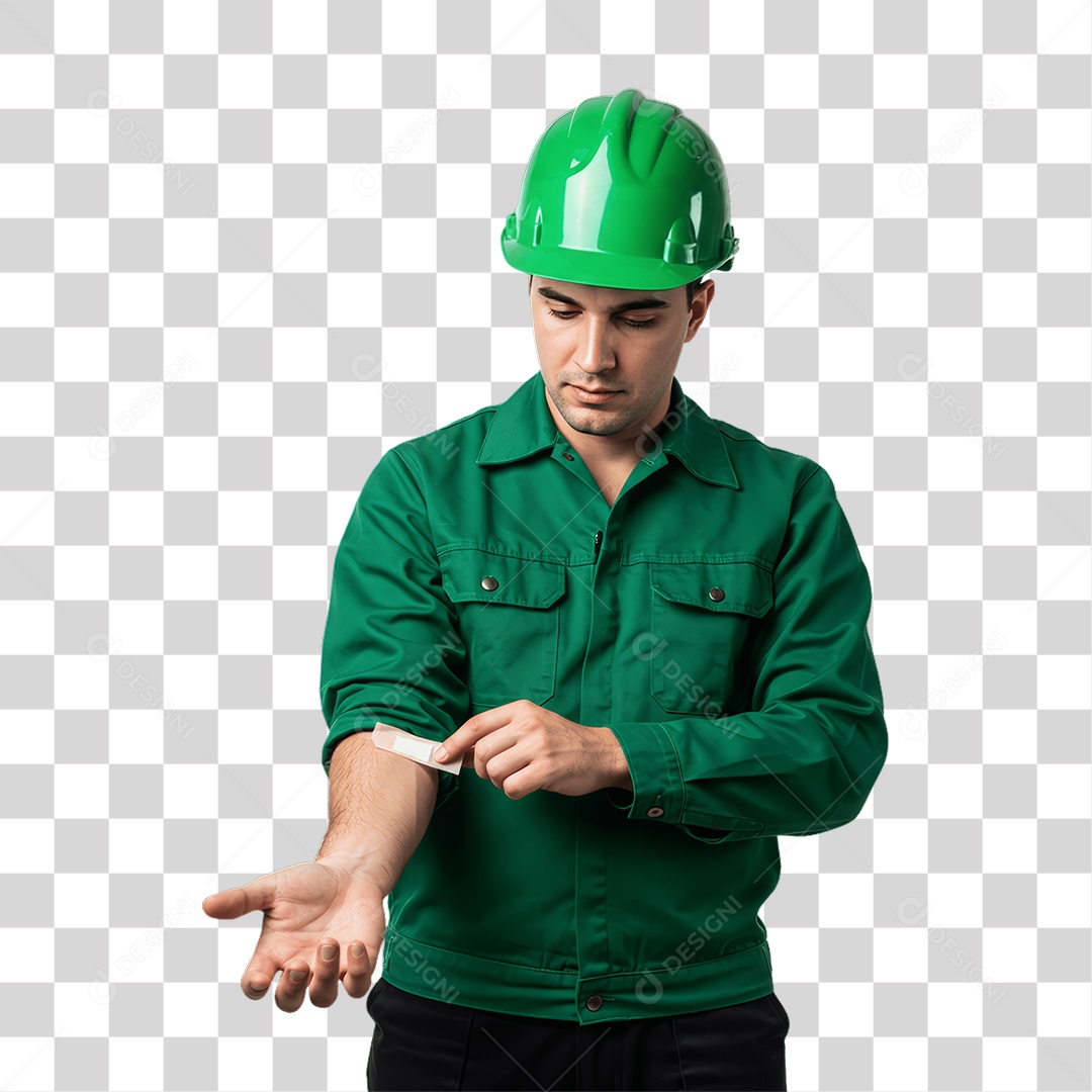 Homem com Epis para Prevenção de Acidente no Trabalho Abril Verde PNG Transparente