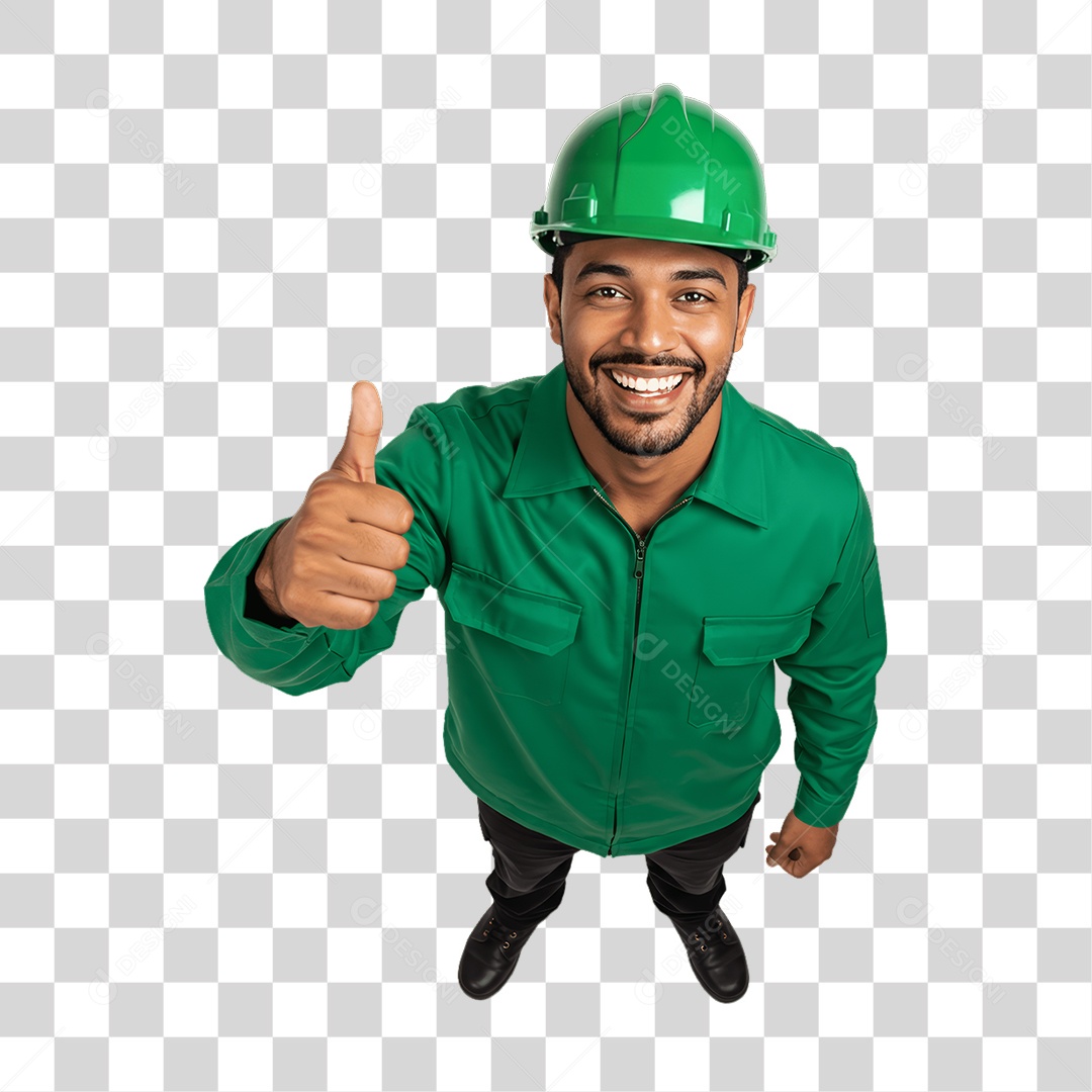 Homem com Epis para Prevenção de Acidente no Trabalho Abril Verde PNG Transparente