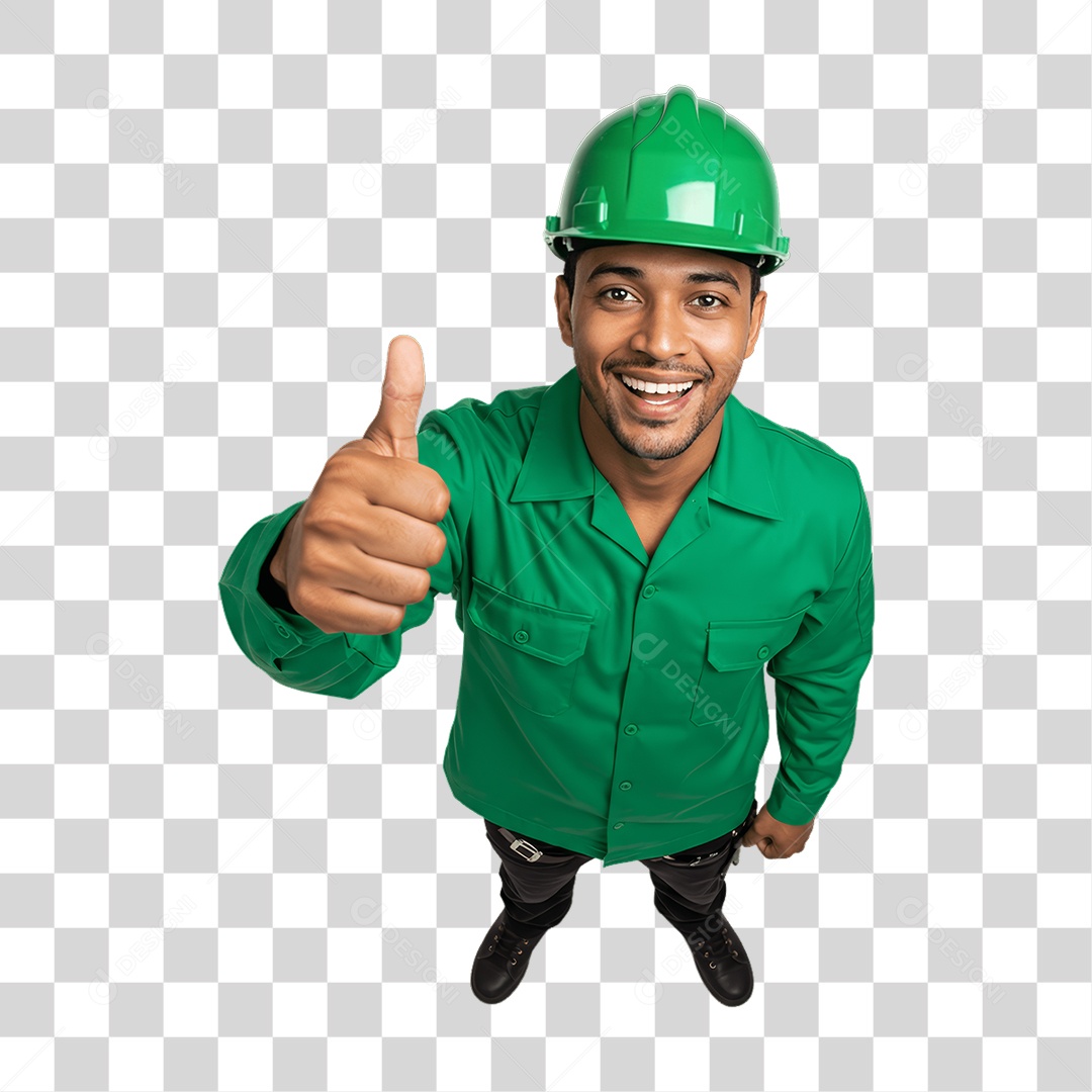 Homem com Epis para Prevenção de Acidente no Trabalho Abril Verde PNG Transparente