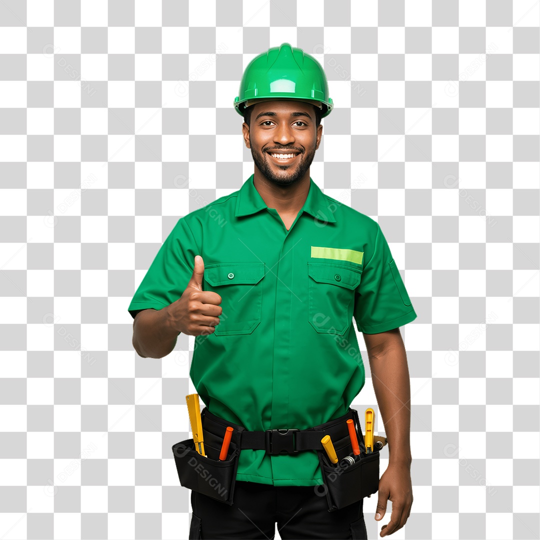 Homem com Epis para Prevenção de Acidente no Trabalho Abril Verde PNG Transparente