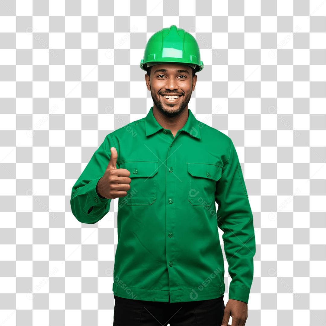 Homem com Epis para Prevenção de Acidente no Trabalho Abril Verde PNG Transparente