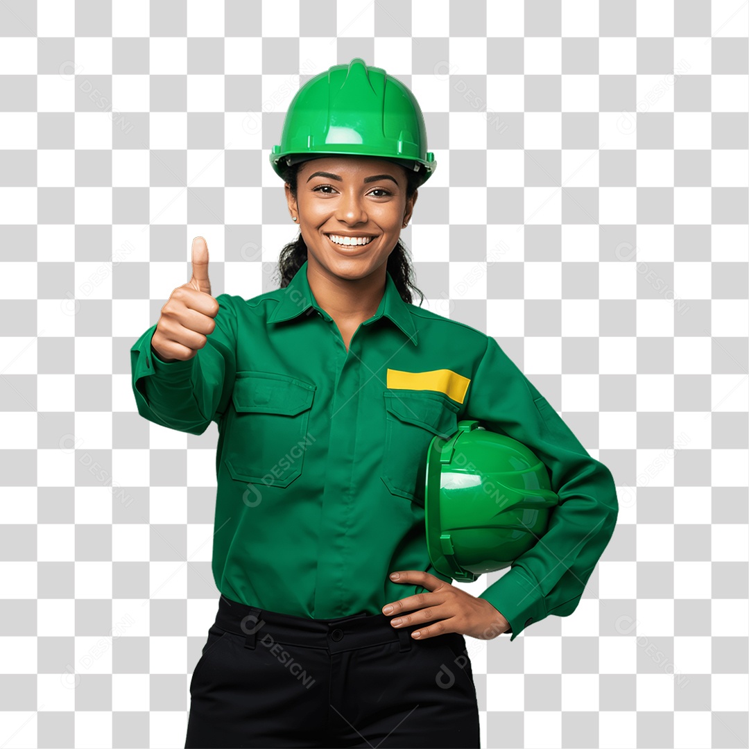 Mulher com Epis para Prevenção de Acidente no Trabalho Abril Verde PNG Transparente