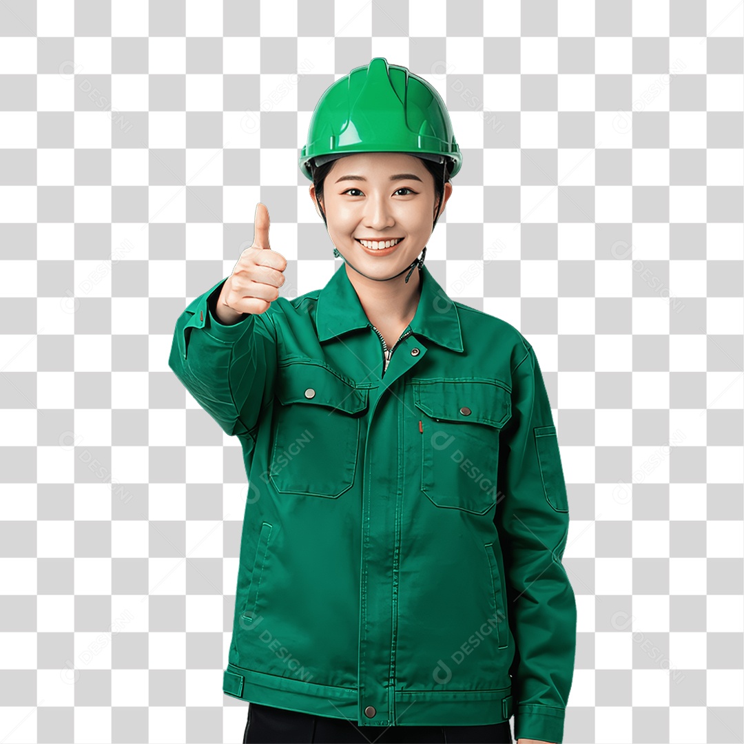 Mulher com Epis para Prevenção de Acidente no Trabalho Abril Verde PNG Transparente