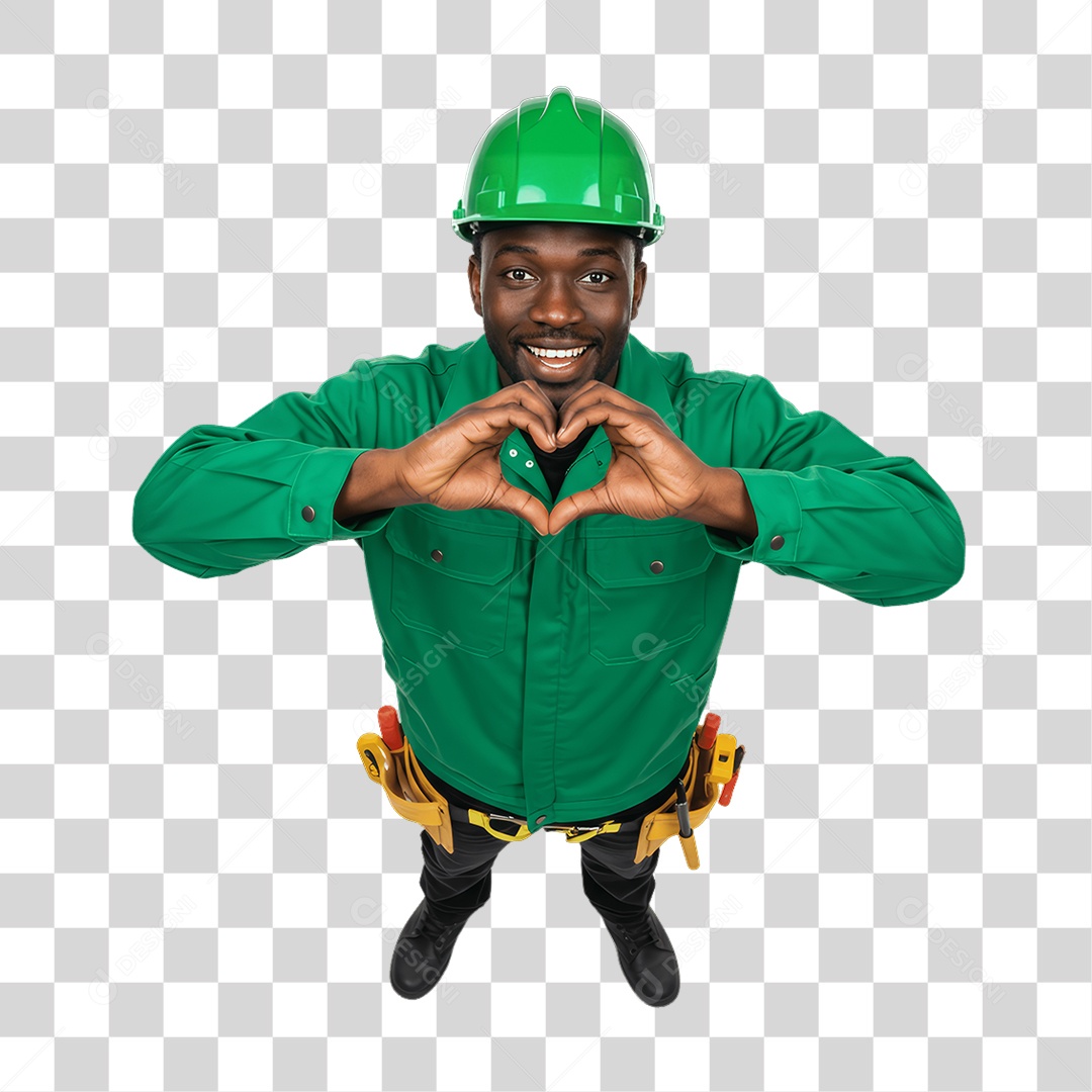 Homem com Epis para Prevenção de Acidente no Trabalho Abril Verde PNG Transparente