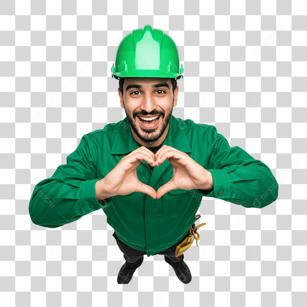 Homem com Epis para Prevenção de Acidente no Trabalho Abril Verde PNG Transparente