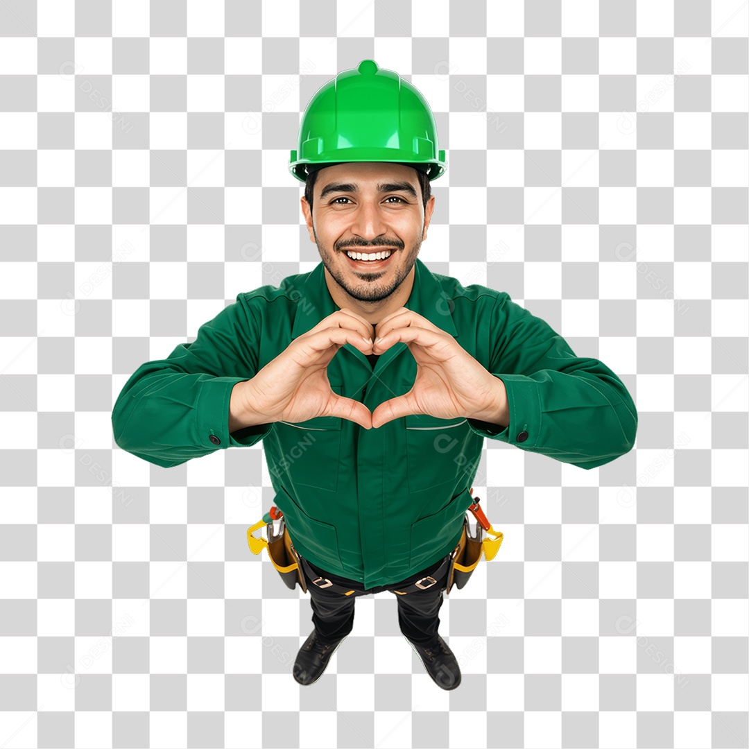 Homem com Epis para Prevenção de Acidente no Trabalho Abril Verde PNG Transparente