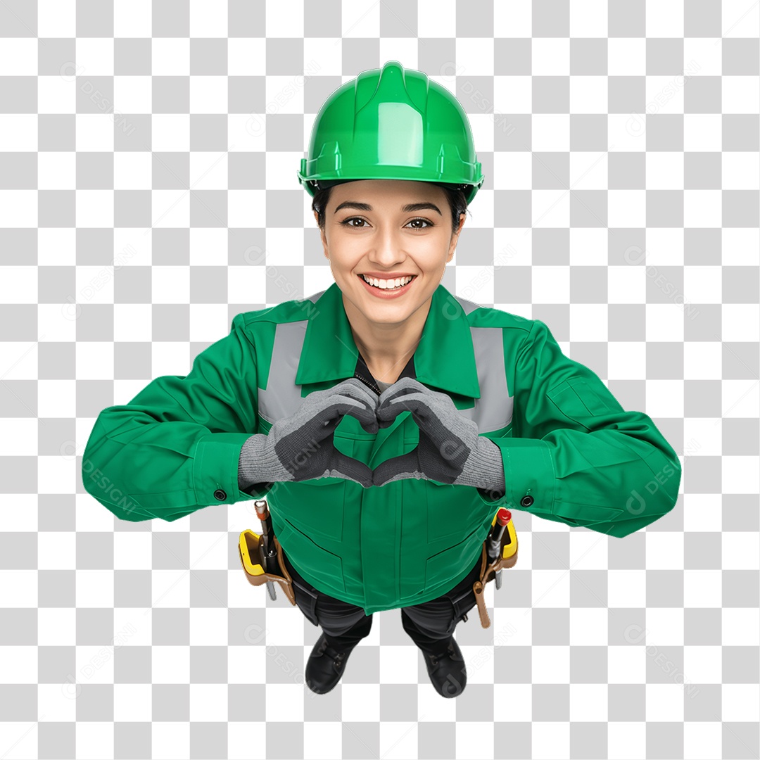 Mulher com Epis para Prevenção de Acidente no Trabalho Abril Verde PNG Transparente