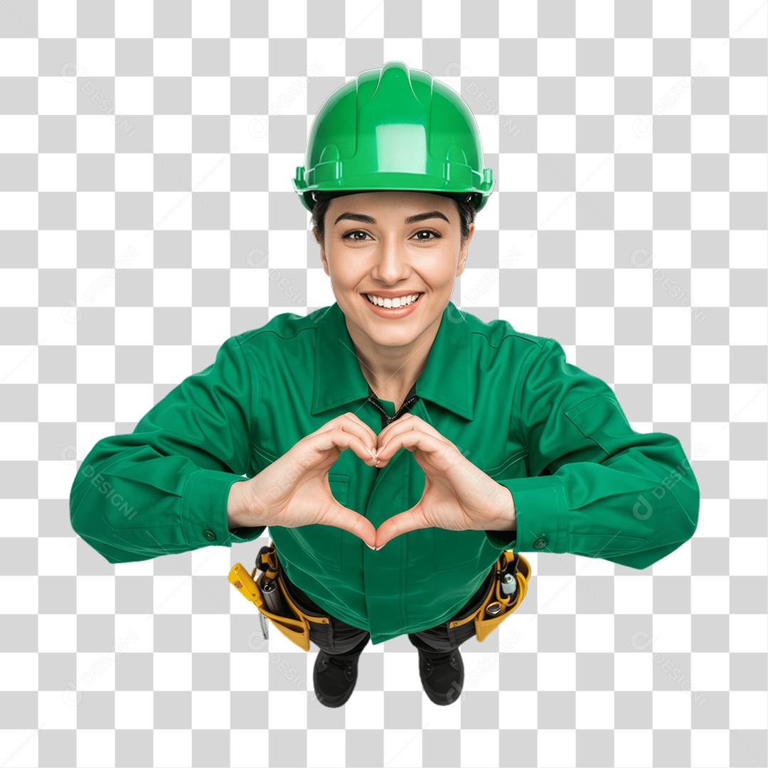 Mulher com Epis para Prevenção de Acidente no Trabalho Abril Verde PNG Transparente