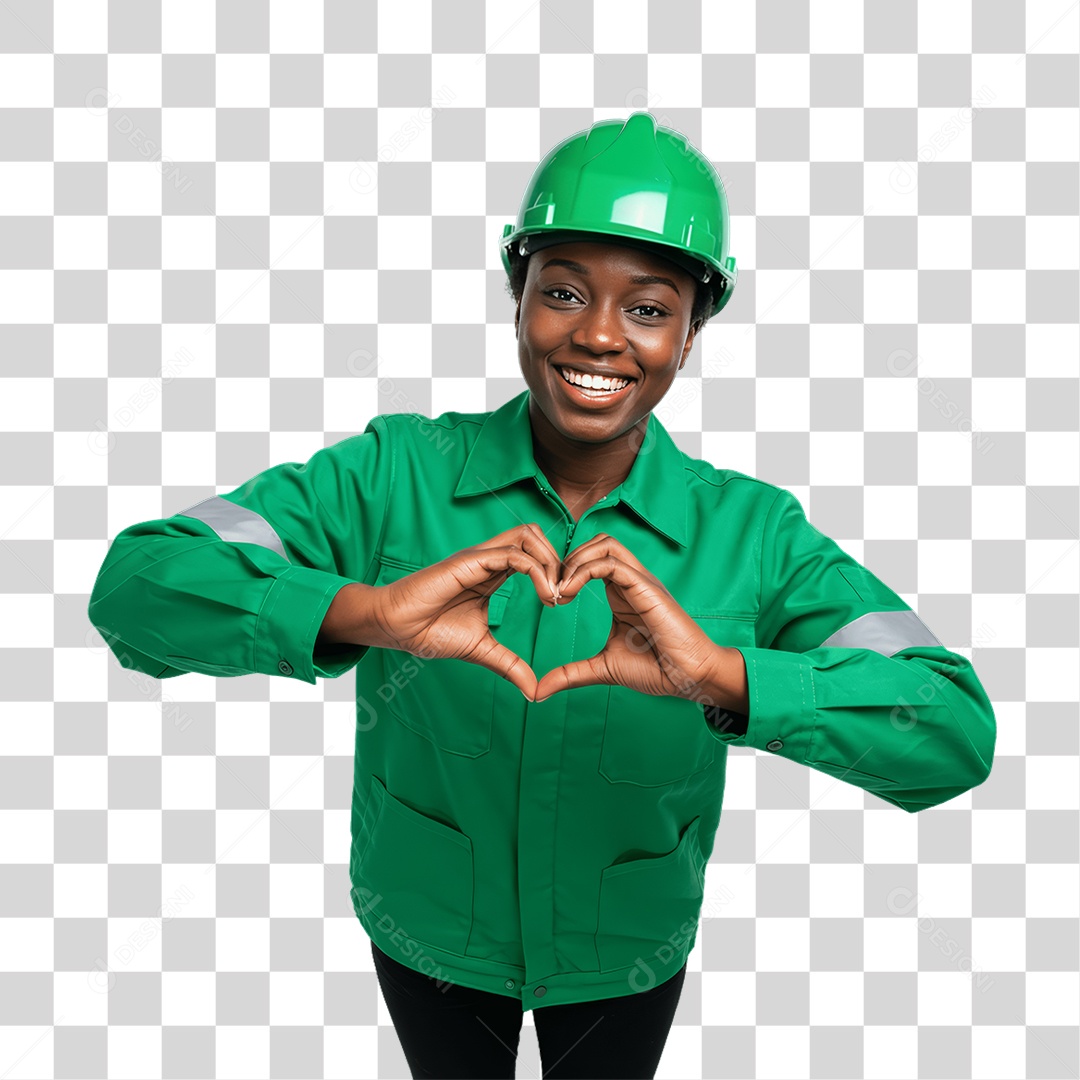 Mulher com Epis para Prevenção de Acidente no Trabalho Abril Verde PNG Transparente