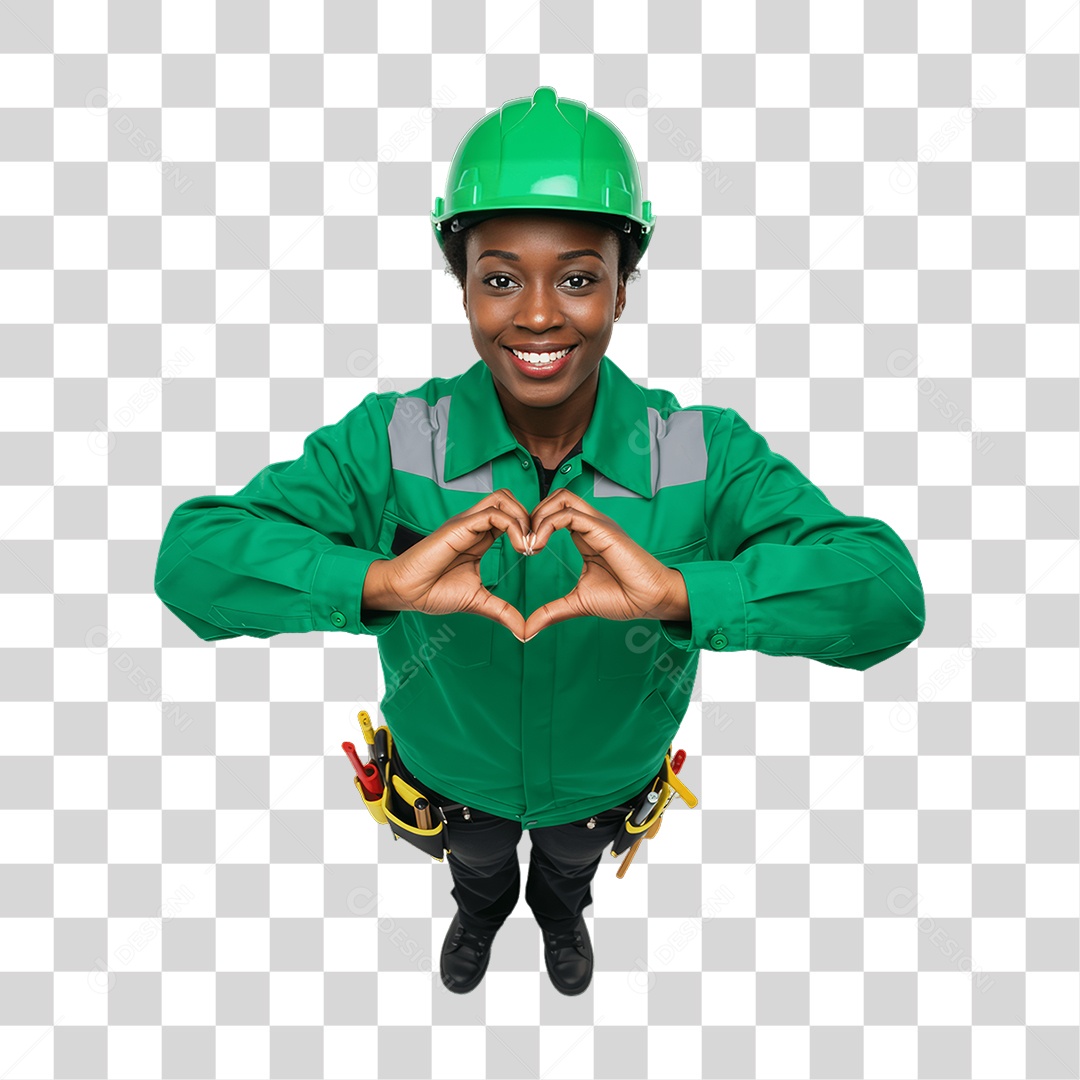 Mulher com Epis para Prevenção de Acidente no Trabalho Abril Verde PNG Transparente