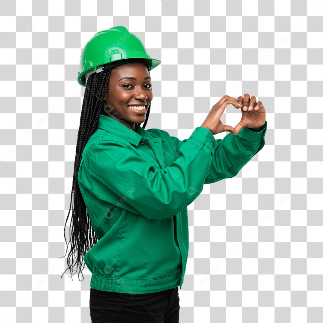 Mulher com Epis para Prevenção de Acidente no Trabalho Abril Verde PNG Transparente