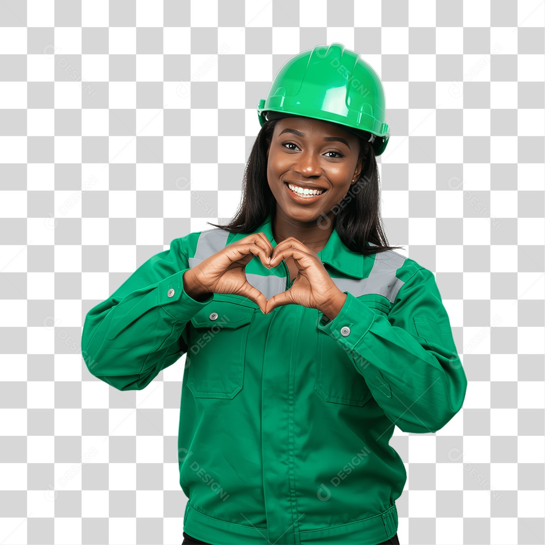 Mulher com Epis para Prevenção de Acidente no Trabalho Abril Verde PNG Transparente