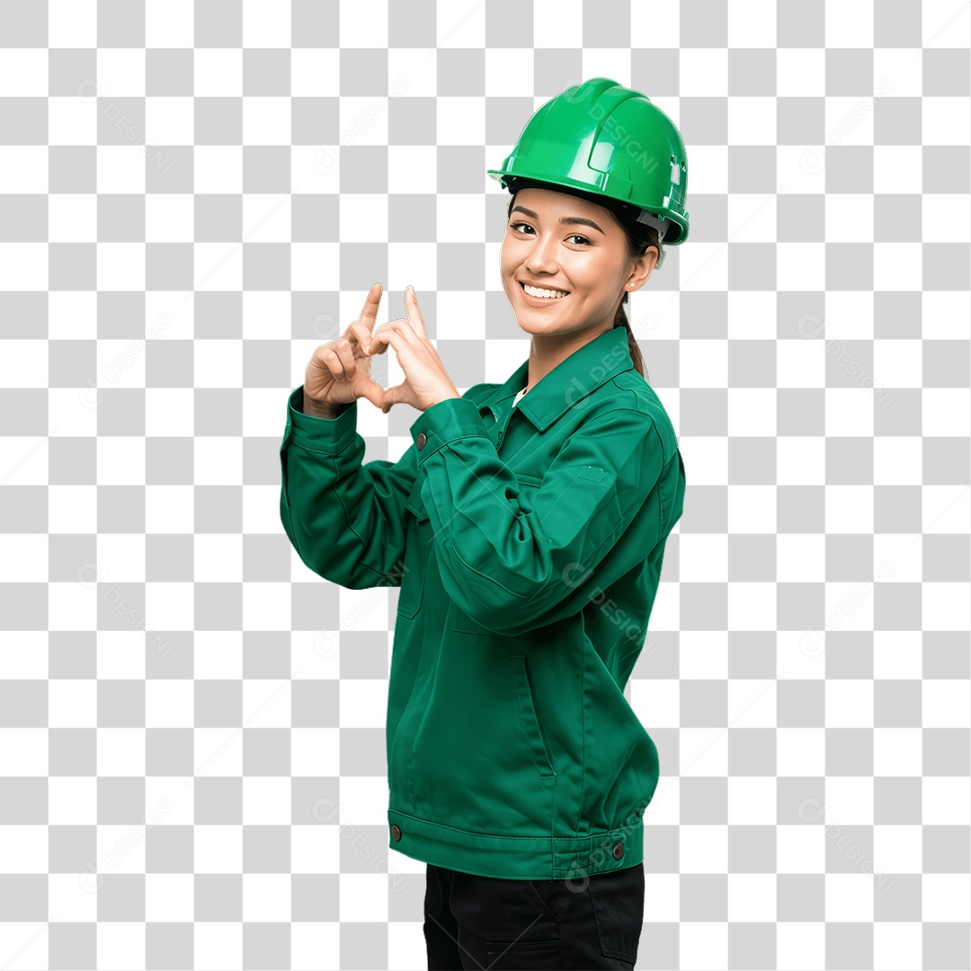 Mulher com Epis para Prevenção de Acidente no Trabalho Abril Verde PNG Transparente