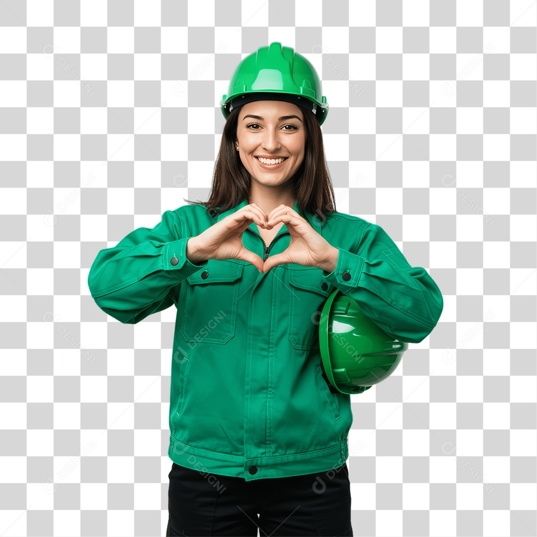 Mulher com Epis para Prevenção de Acidente no Trabalho Abril Verde PNG Transparente