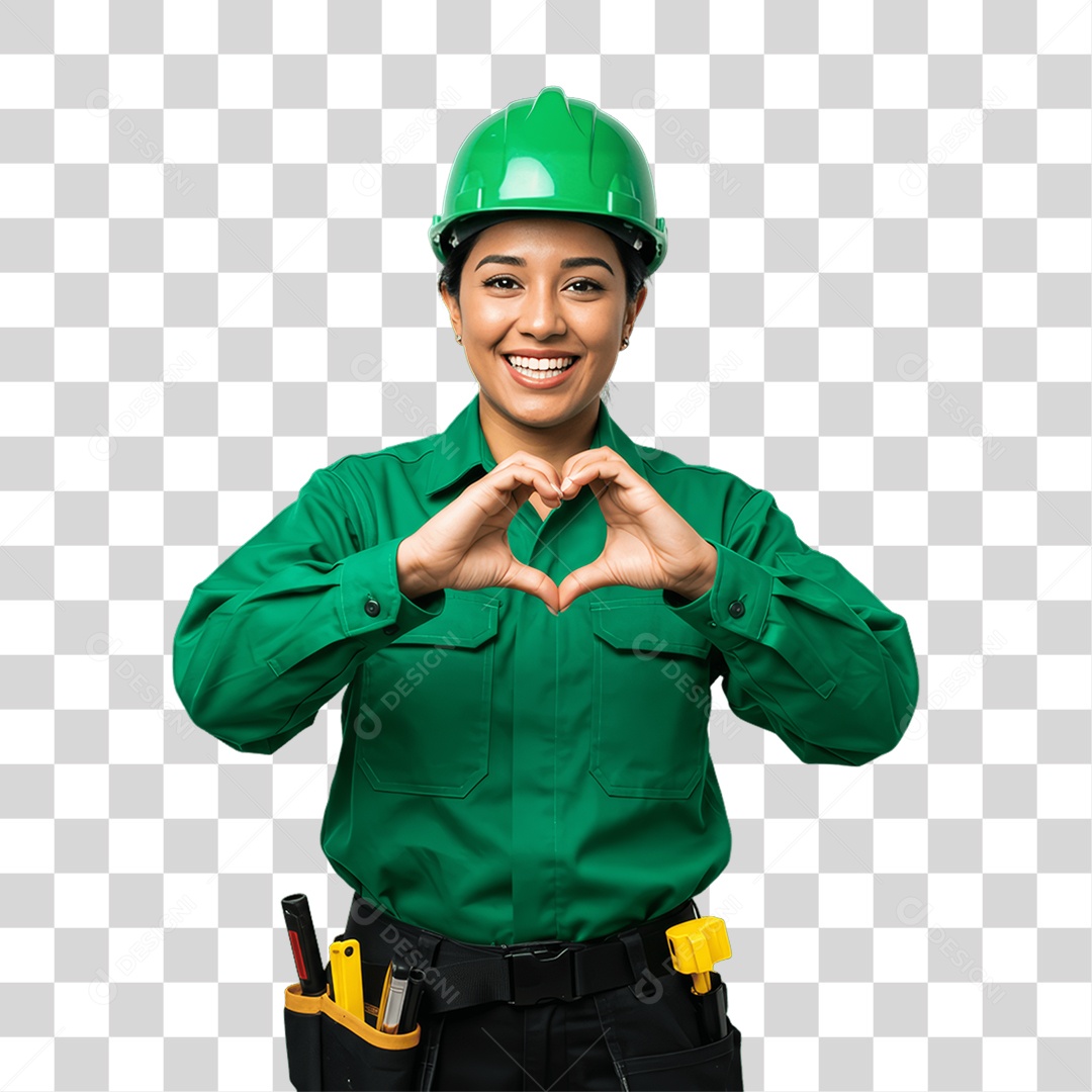 Mulher com Epis para Prevenção de Acidente no Trabalho Abril Verde PNG Transparente