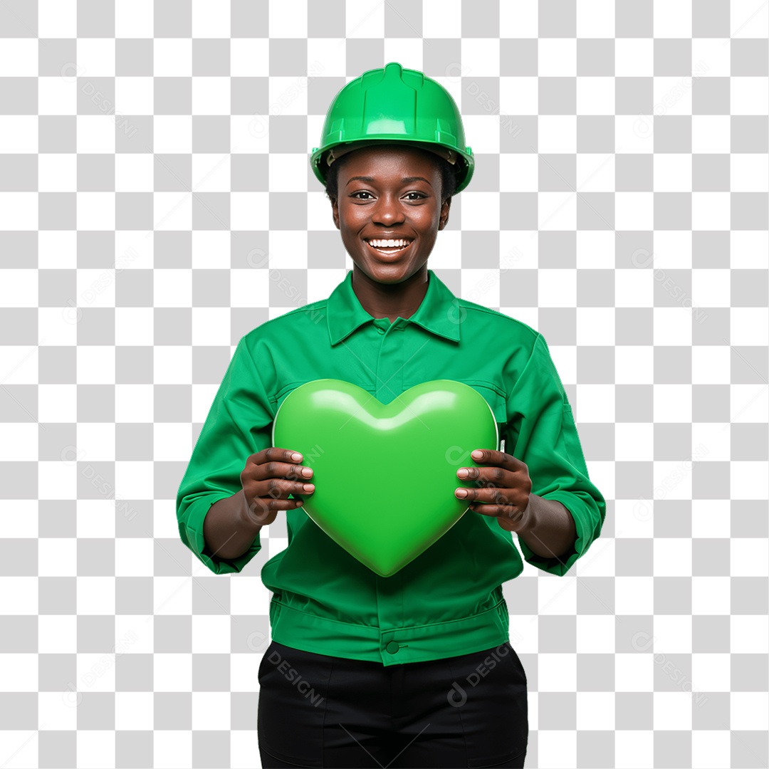 Mulher com Epis para Prevenção de Acidente no Trabalho Abril Verde PNG Transparente