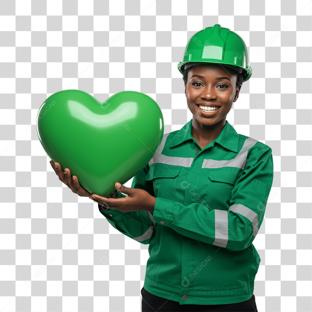 Mulher com Epis para Prevenção de Acidente no Trabalho Abril Verde PNG Transparente