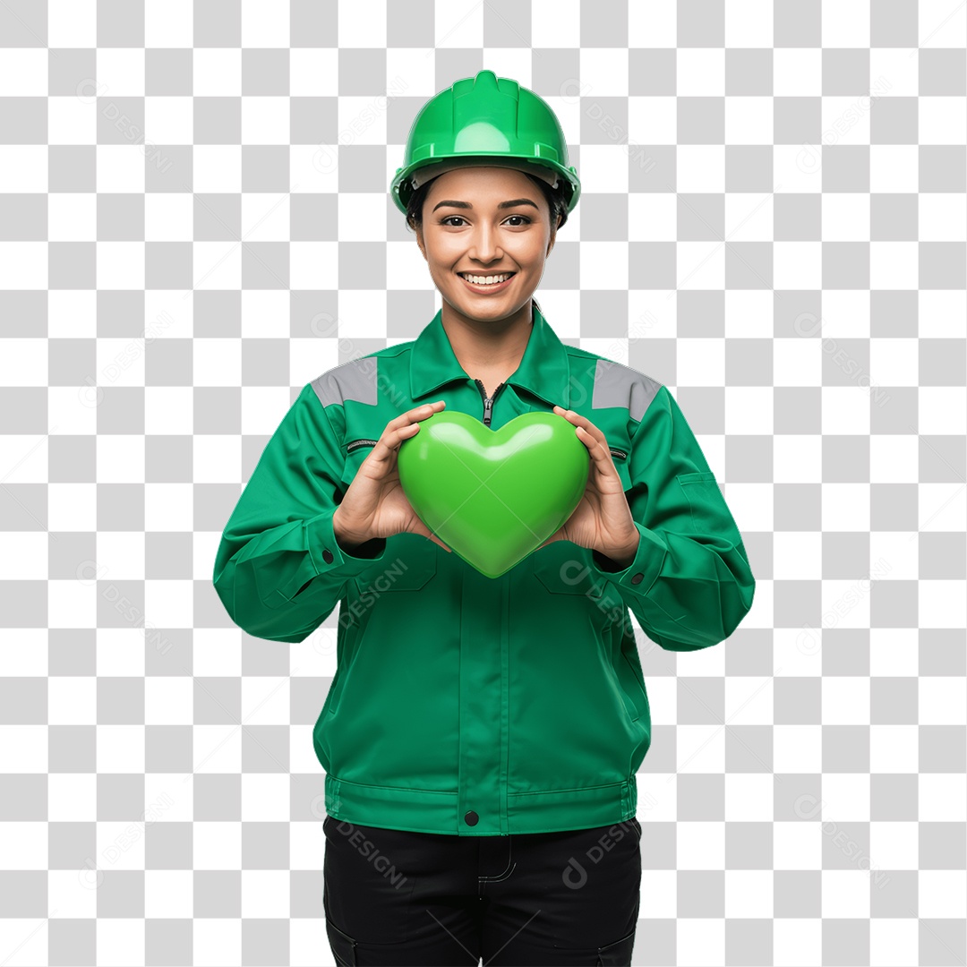 Mulher com Epis para Prevenção de Acidente no Trabalho Abril Verde PNG Transparente