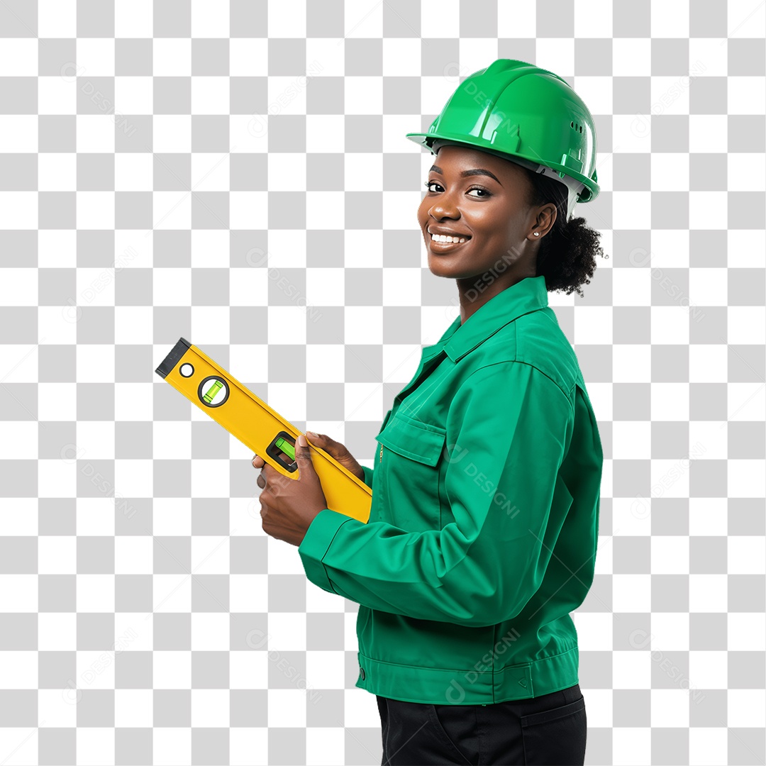 Mulher com Epis para Prevenção de Acidente no Trabalho Abril Verde PNG Transparente