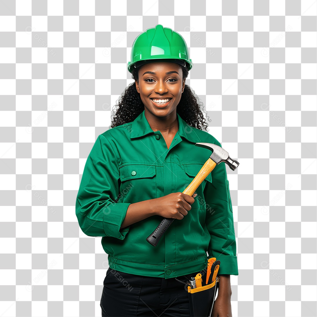 Mulher com Epis para Prevenção de Acidente no Trabalho Abril Verde PNG Transparente