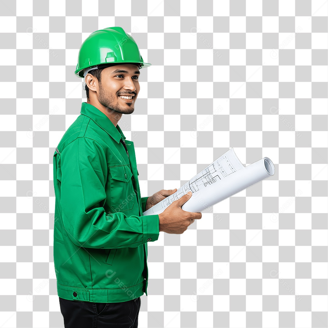 Homem com Epis para Prevenção de Acidente no Trabalho Abril Verde PNG Transparente