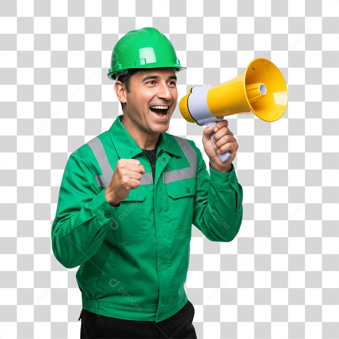 Homem com Epis para Prevenção de Acidente no Trabalho Abril Verde PNG Transparente