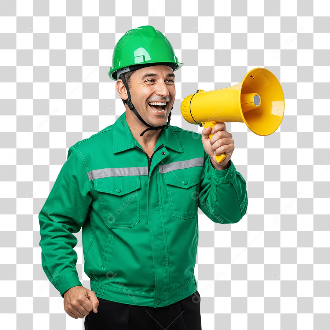 Homem com Epis para Prevenção de Acidente no Trabalho Abril Verde PNG Transparente