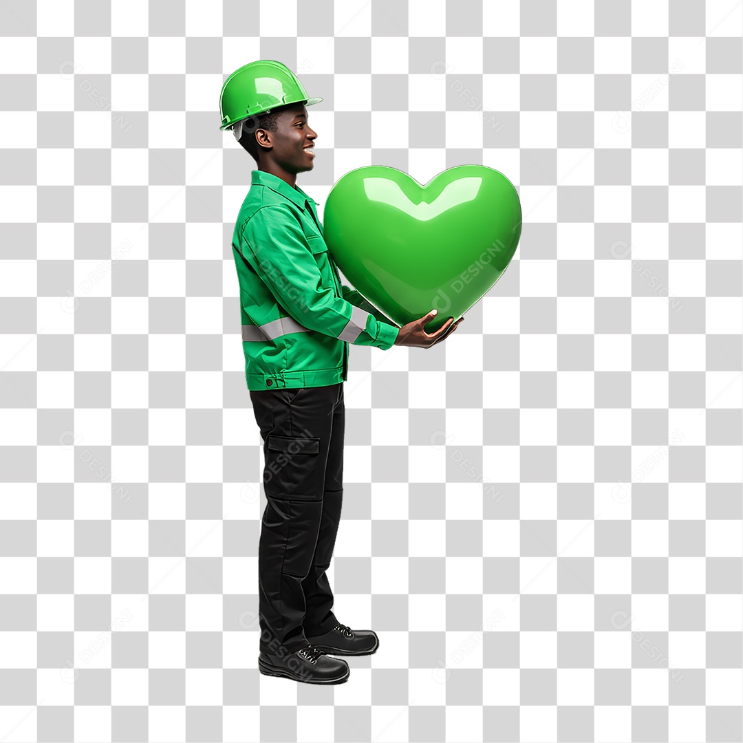 Homem com Epis para Prevenção de Acidente no Trabalho Abril Verde PNG Transparente