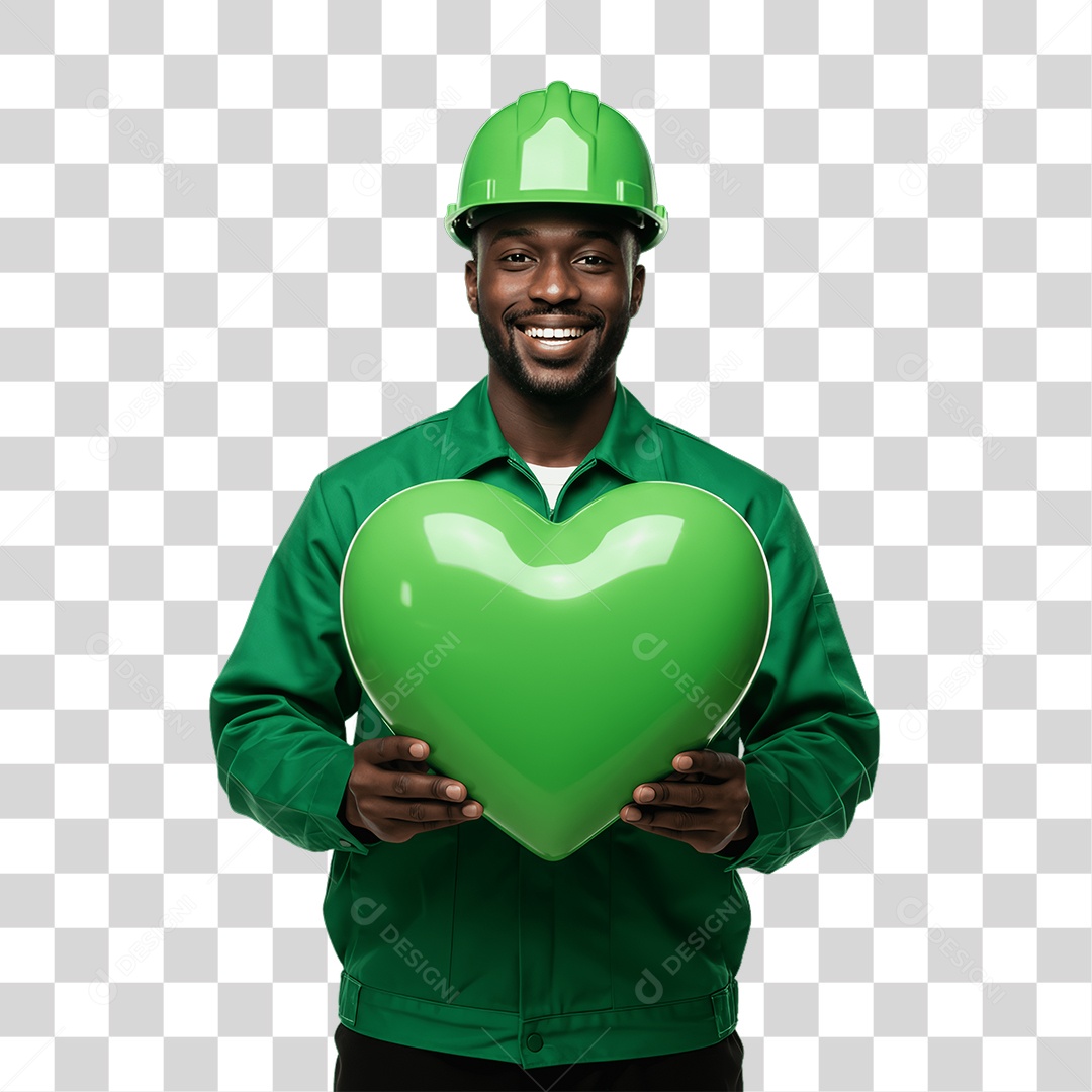 Homem com Epis para Prevenção de Acidente no Trabalho Abril Verde PNG Transparente