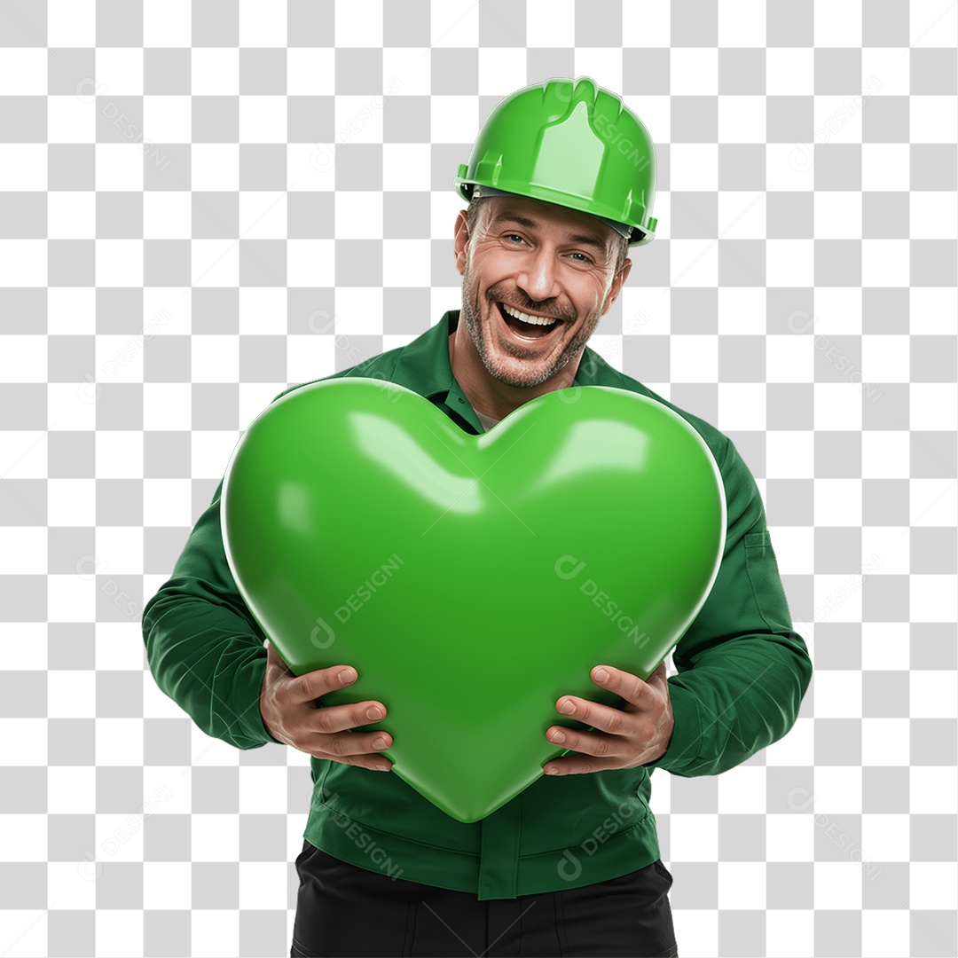 Homem com Epis para Prevenção de Acidente no Trabalho Abril Verde PNG Transparente