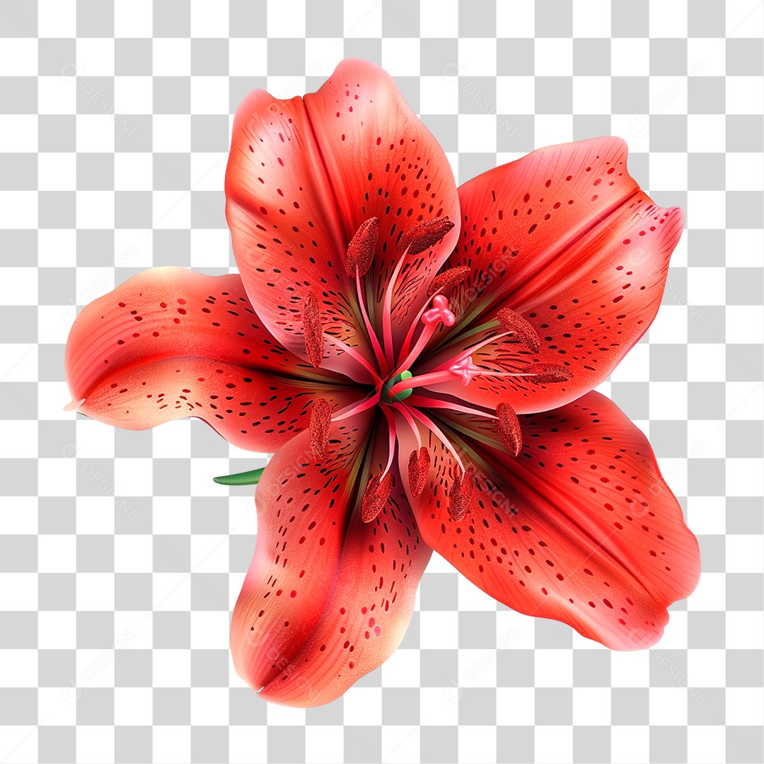 Flor Vermelha PNG Transparente