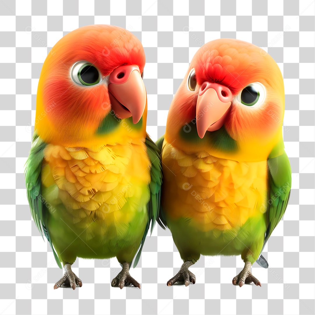 Casal de Papagaio PNG Transparente