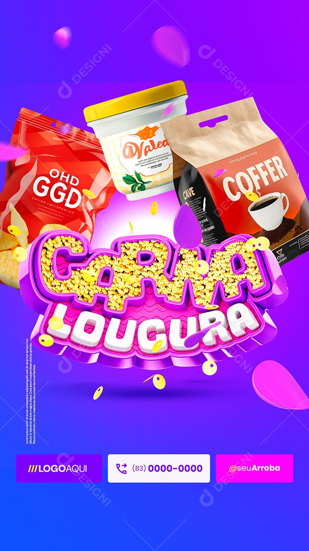 Story Supermercado Carna Loucura Social Media PSD Editável