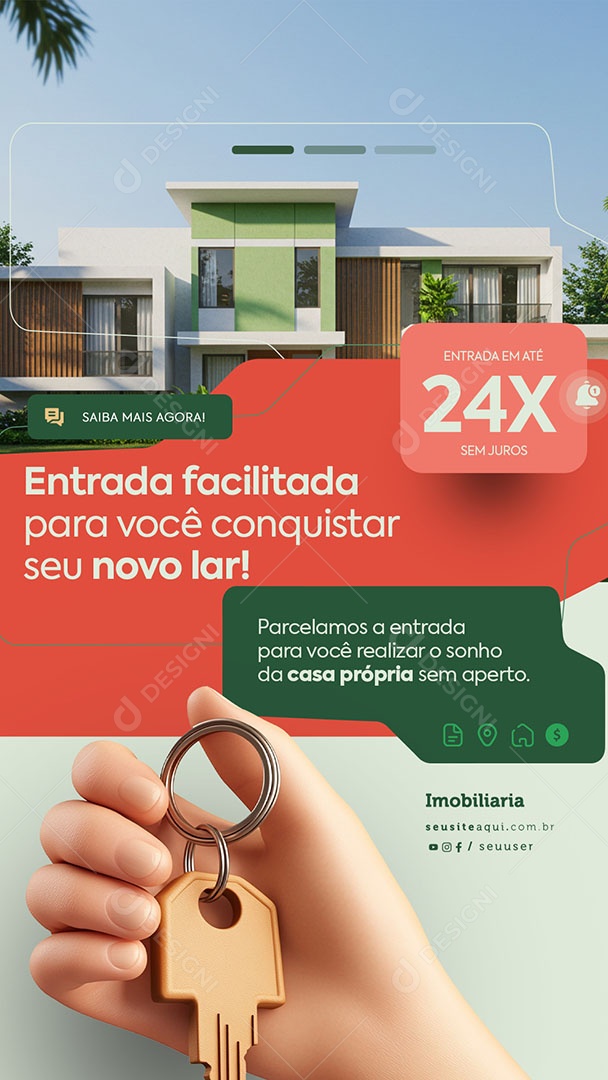Story Imobiliária Entrada Facilitada Social Media PSD Editável