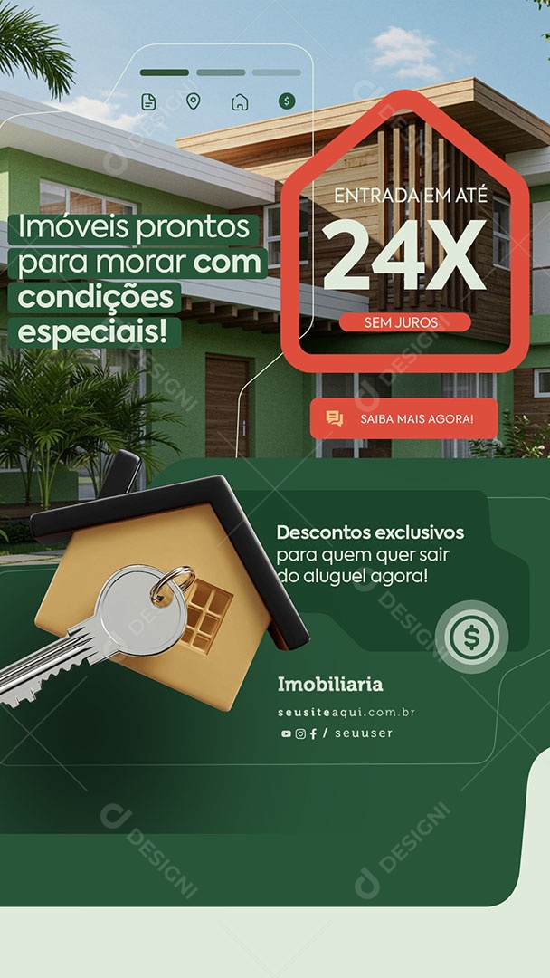 Story Imobiliária Imóveis Prontos Para Morar Social Media PSD Editável