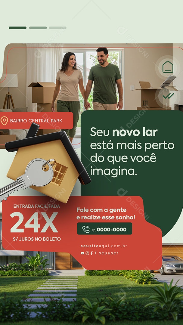 Story Imobiliária Seu Novo lar Social Media PSD Editável