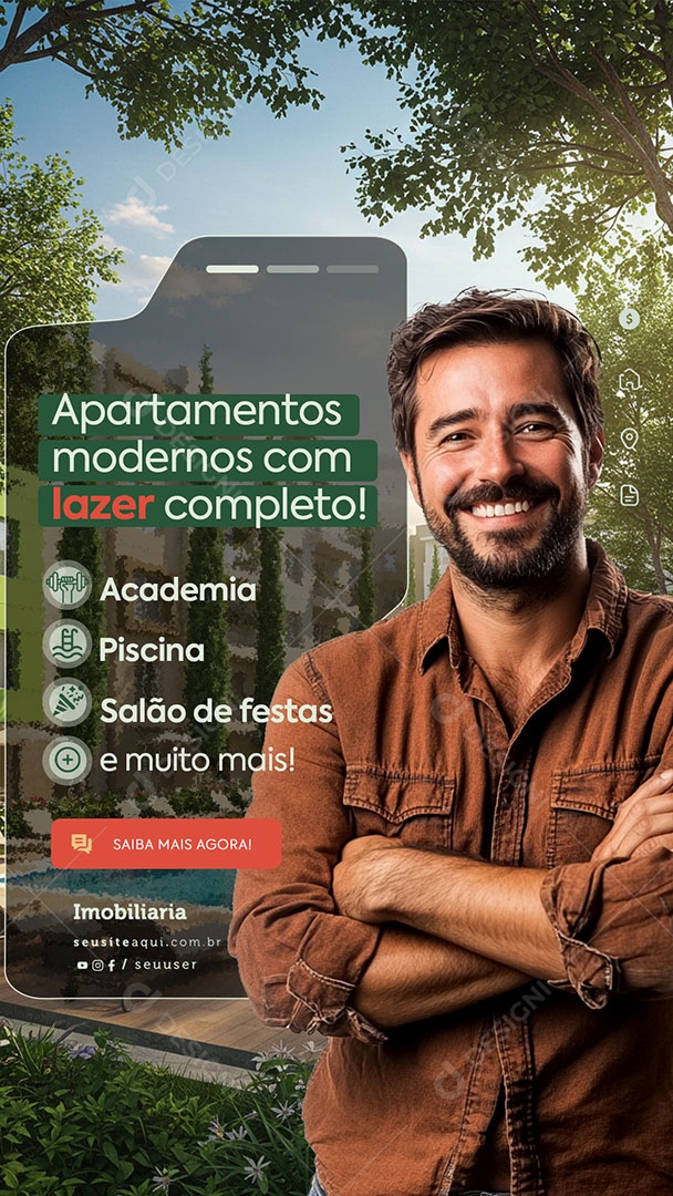 Story Imobiliária Apartamentos Modernos Social Media PSD Editável
