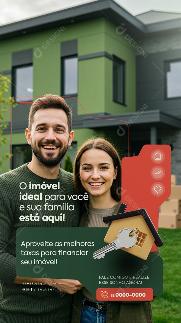 Story Imobiliária O Imóvel Ideal para Você Social Media PSD Editável