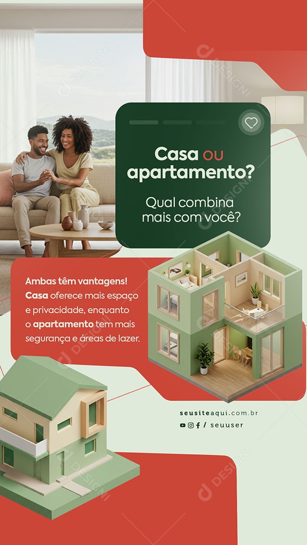 Story Imobiliária Casa ou Apartamento Social Media PSD Editável
