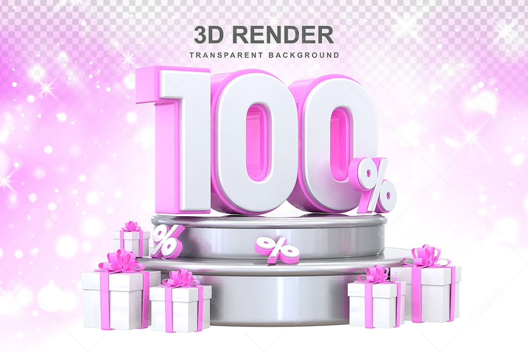 Número 3D 100% Elemento Para Composição PSD