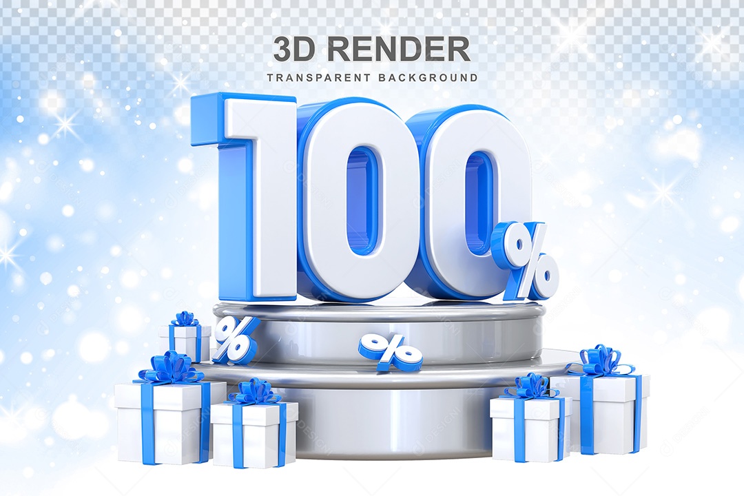 Número 3D 100% Elemento Para Composição PSD