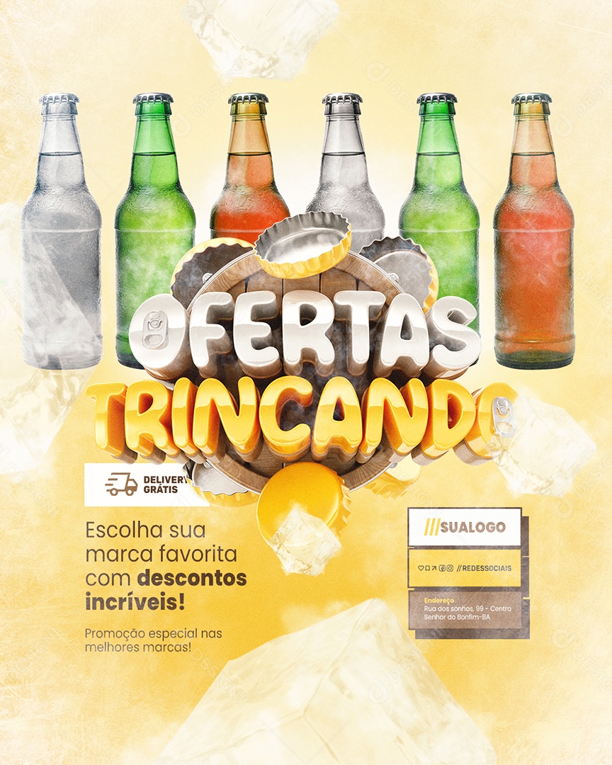 Ofertas Trincando Cervejaria Escolha sua Marca Favorita Social Media PSD Editável