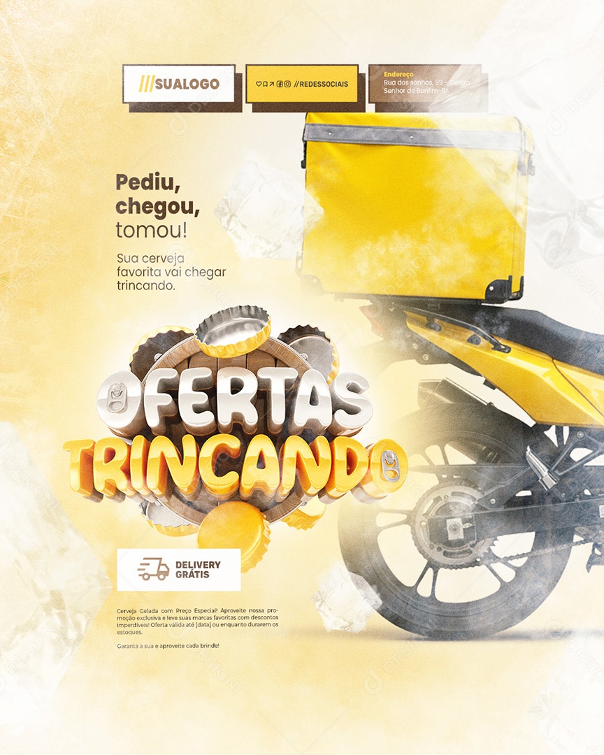 Ofertas Trincando Cervejaria Pediu Chegou Social Media PSD Editável