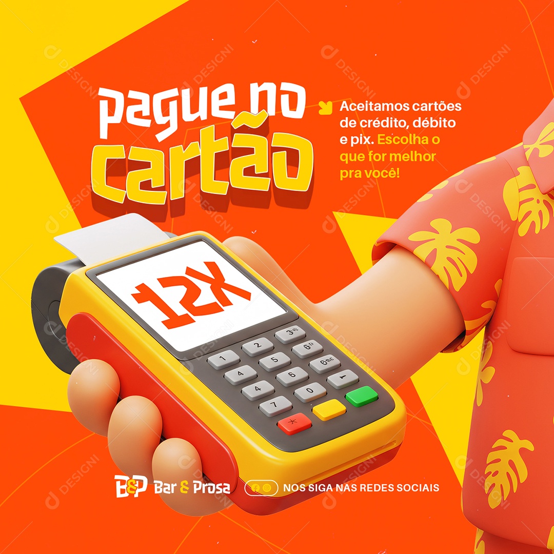 Boteco Pague no Cartão Social Media PSD Editável