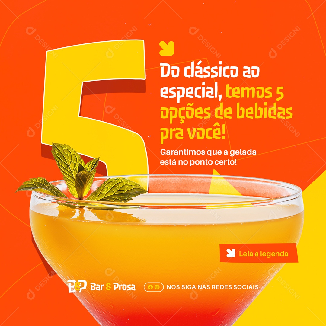 Boteco Cinco Do Clássico ao Especial Social Media PSD Editável